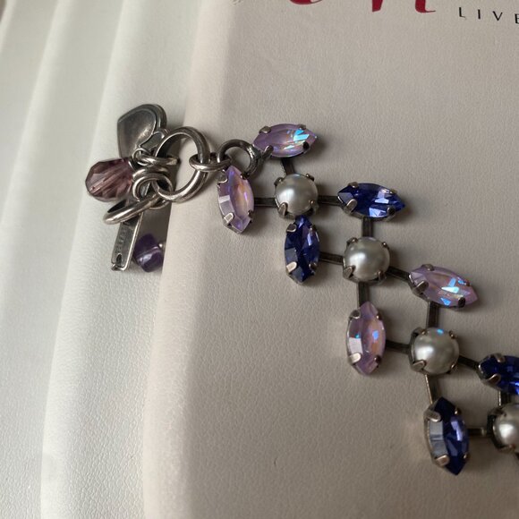 NWT Mariana Pink Purple Swarovski Crystal 925 Sterling Silver Bracelet Romantic - Picture 5 of 14